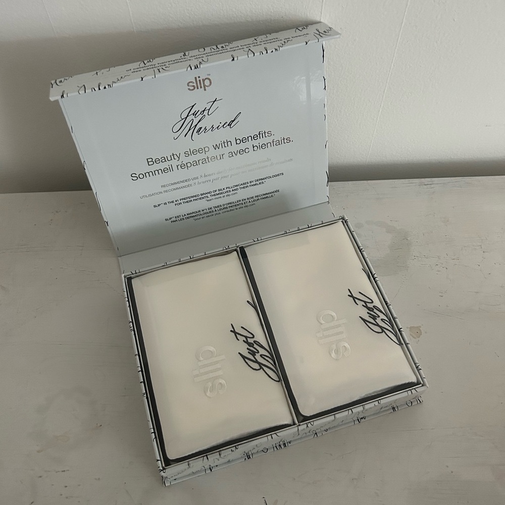 Slip silk “just married silk pillow cases”